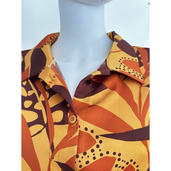 HOUSE OF HARLOW  1960 lounge Satin Leisure Short Set RICH FALL COLORS  sz Small - Picture 10 of 11